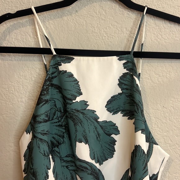 C/MEO Collective teal wrap tie waist sash zip up back spaghetti strap Blouse XS - Picture 2 of 6